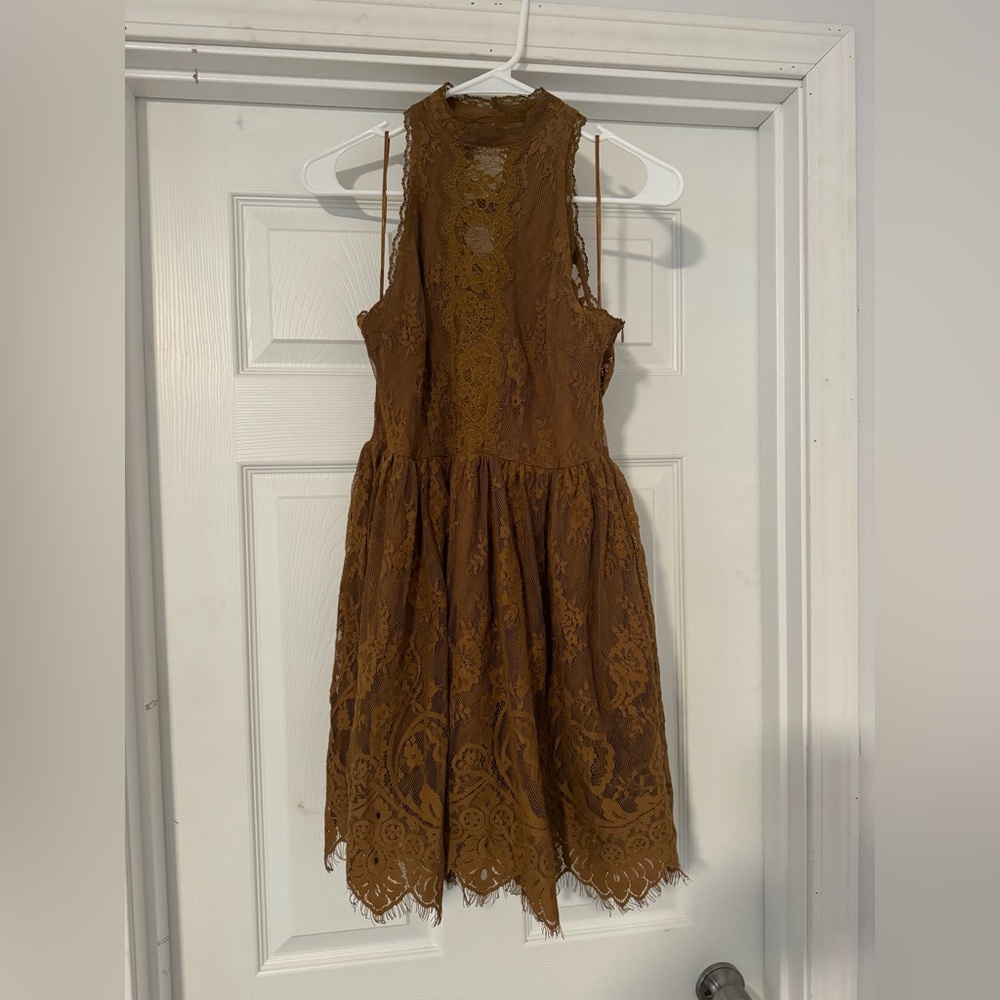 Free People Mustard Lace Dress